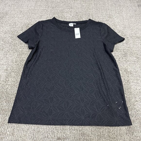 Gap Blouse Black Short Sleeve Women’s Size Small NWT - Picture 1 of 11